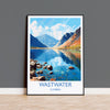 Wastwater Travel Poster, Wastwater Travel Print, England, Cumbria Art, Wastwater Gift, Lake District, Wall Art Print