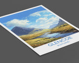 Glencoe Travel Print, Travel Poster of Glencoe, Highlands Gift, Scotland, Highlands Art, Glencoe Gift, Wall Art Print NQ Media Designs