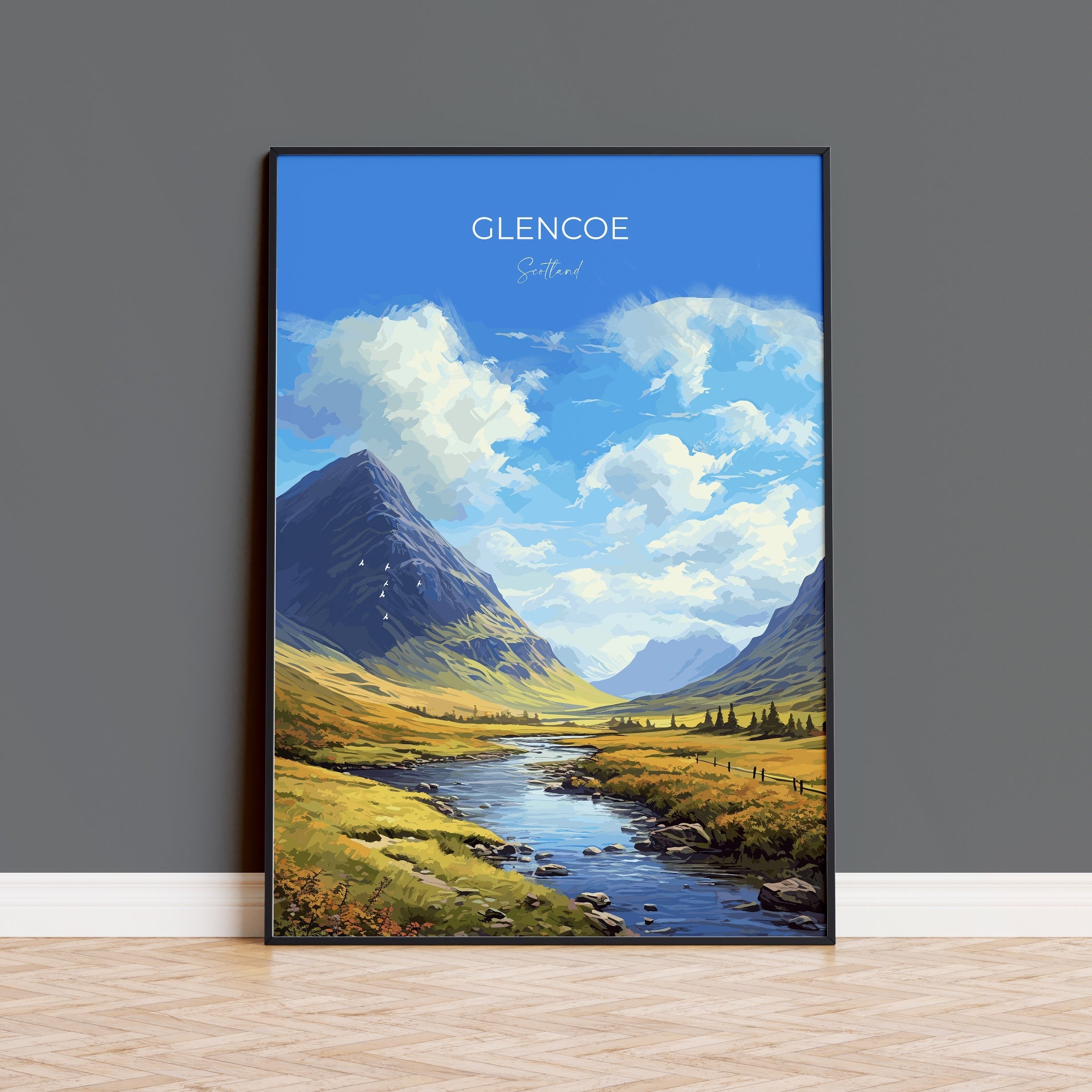 Glencoe Poster, Travel Print of Glencoe, Highlands Gift, Scotland, Highlands Art, Glencoe Gift, Wall Art Print NQ Media Designs