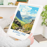 Scafell Pike Travel Print, Scafell Pike Travel Poster, England, Cumbria Art, Scafell Pike Gift, Lake District, Wall Art Print NQ Media Designs