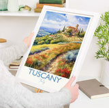 Tuscany Watercolour Print, Travel Poster of Tuscany, Italy, Tuscany Gift, Travel Watercolour Gift NQ Media Designs