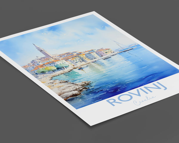 Rovinj Travel Print, Travel Poster of Rovinj, Croatia, Rovinj Gift, Travel Watercolour Gift