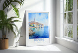 Rovinj Travel Print, Travel Poster of Rovinj, Croatia, Rovinj Gift, Travel Watercolour Gift NQ Media Designs