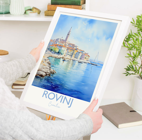 Rovinj Travel Print, Travel Poster of Rovinj, Croatia, Rovinj Gift, Travel Watercolour Gift