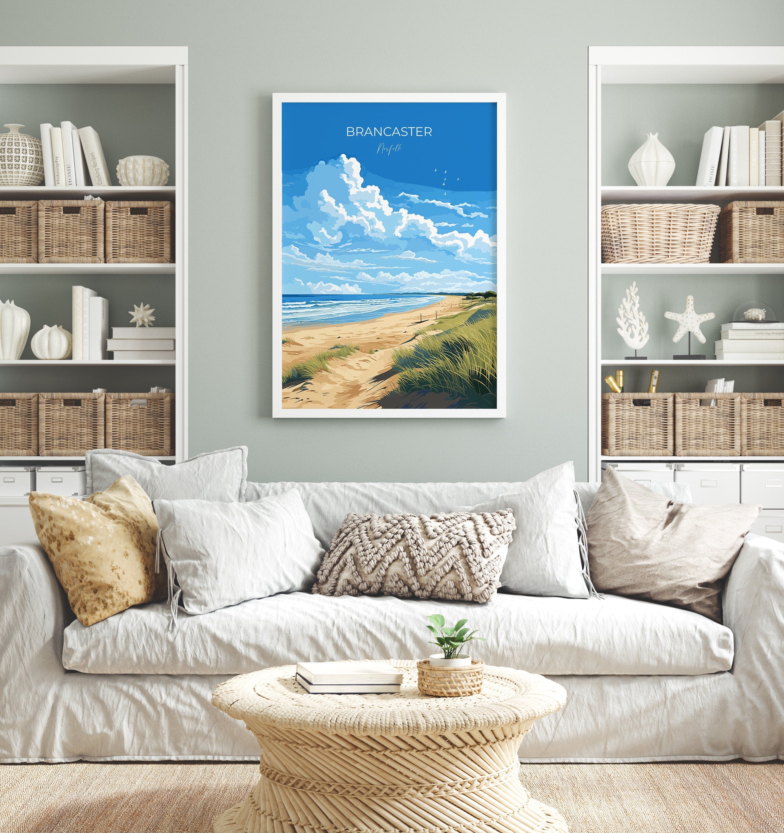 Brancaster Beach Poster, Travel Print of Brancaster, Norfolk Gift, England, Norfolk Art, Brancaster Beach Gift, Wall Art Print NQ Media Designs