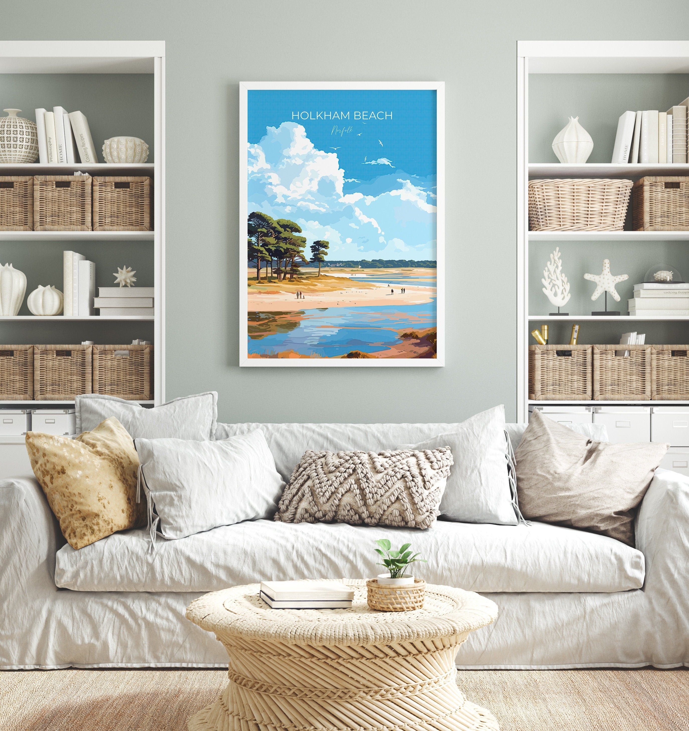 Holkham Beach Travel Print, Travel Poster of Holkham Beach, Norfolk, England, Norfolk Art, Norfolk Gift, Wall Art Print NQ Media Designs
