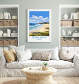 Fistral Beach Travel Poster, Travel Print of Cornwall, England, Cornwall Art, Fistral Beach Gift, Wall Art Print NQ Media Designs