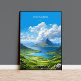 Highlands Print, Travel Poster of Highlands, Highlands Gift, Scotland, Highlands Art, Glencoe Gift, Wall Art Print NQ Media Designs