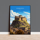 Edinburgh Print, Travel Poster of Edinburgh Castle, Scotland, Edinburgh Castle Art, Edinburgh Gift, Wall Art Print NQ Media Designs