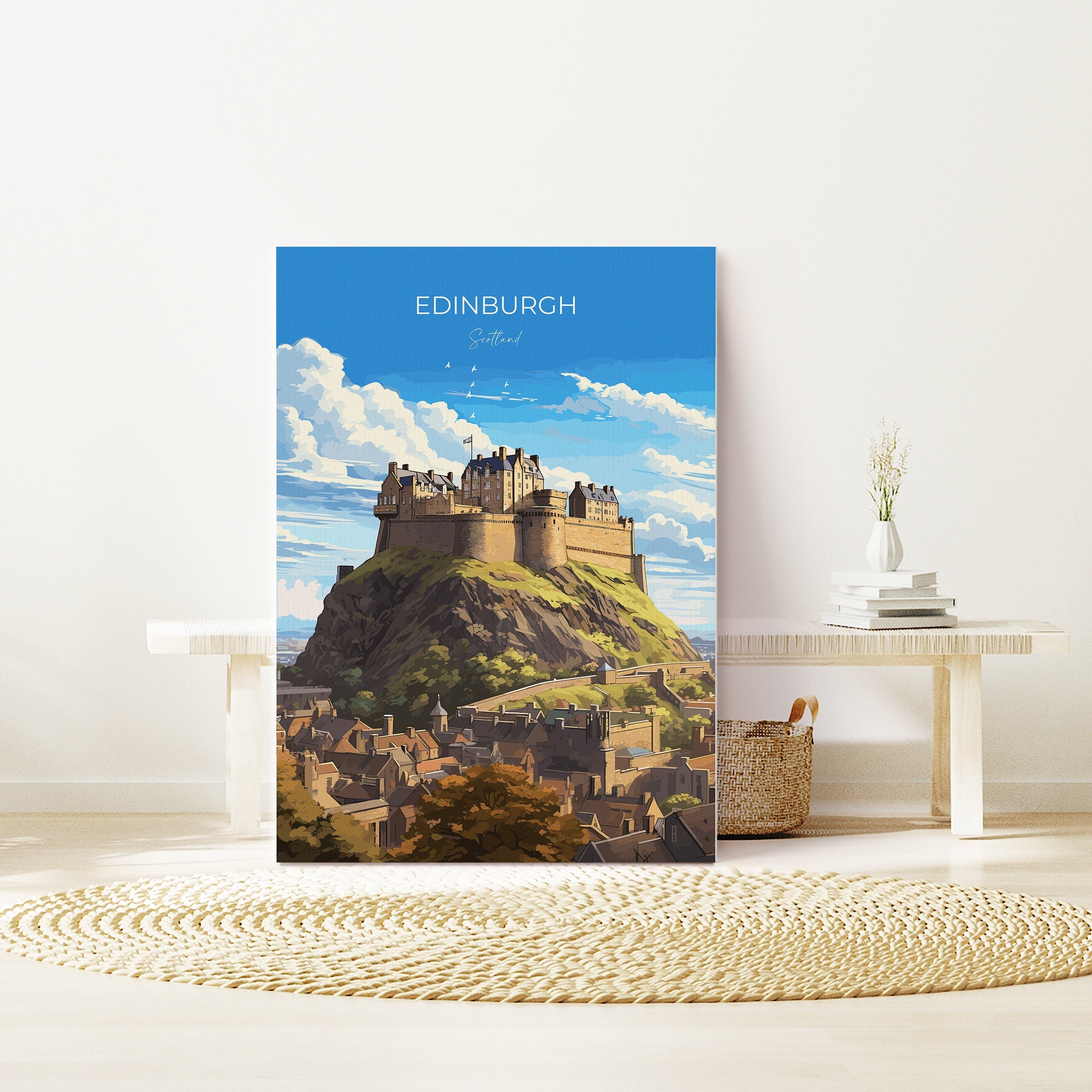 Edinburgh Print, Travel Poster of Edinburgh Castle, Scotland, Edinburgh Castle Art, Edinburgh Gift, Wall Art Print NQ Media Designs