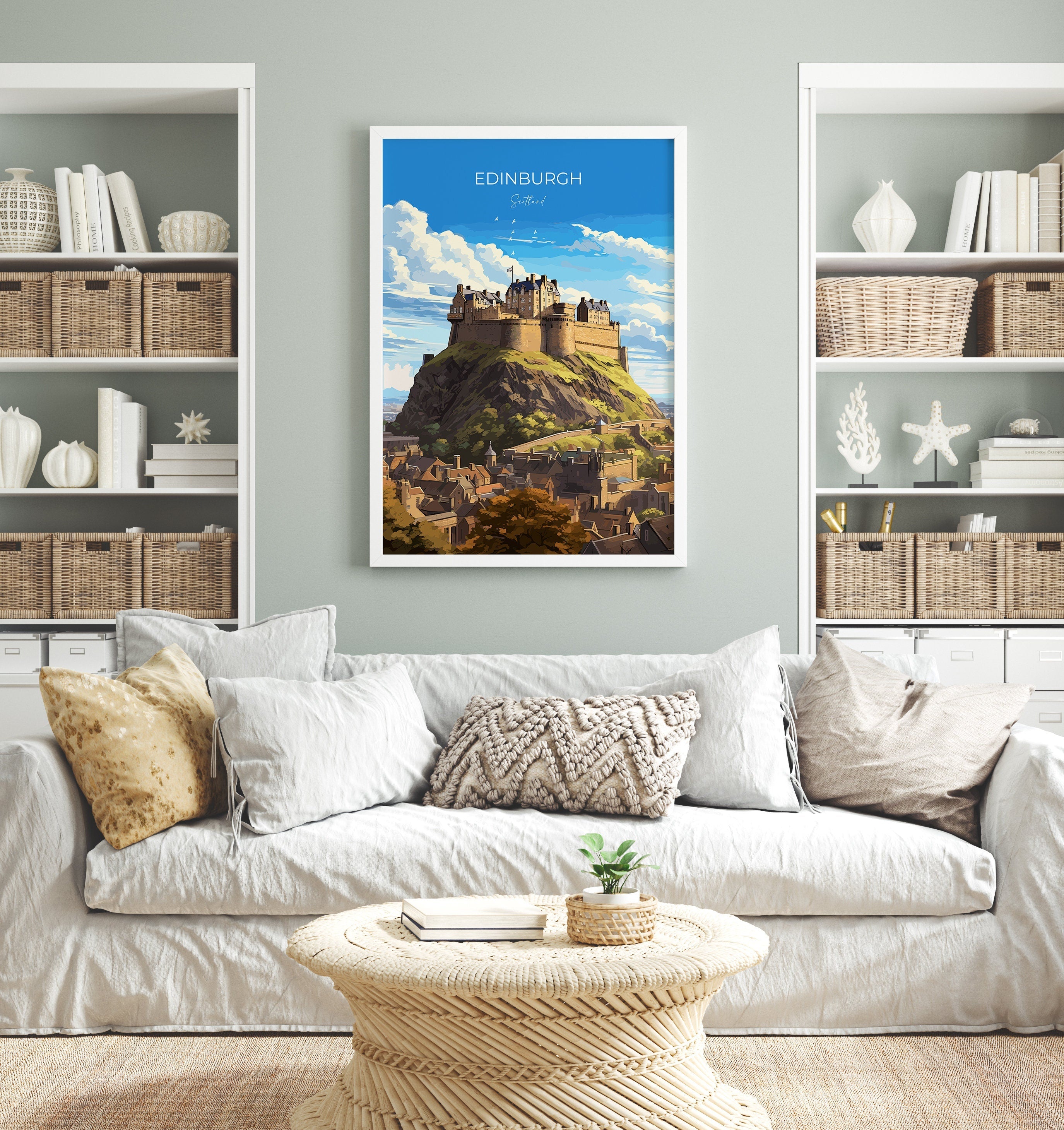 Edinburgh Print, Travel Poster of Edinburgh Castle, Scotland, Edinburgh Castle Art, Edinburgh Gift, Wall Art Print NQ Media Designs