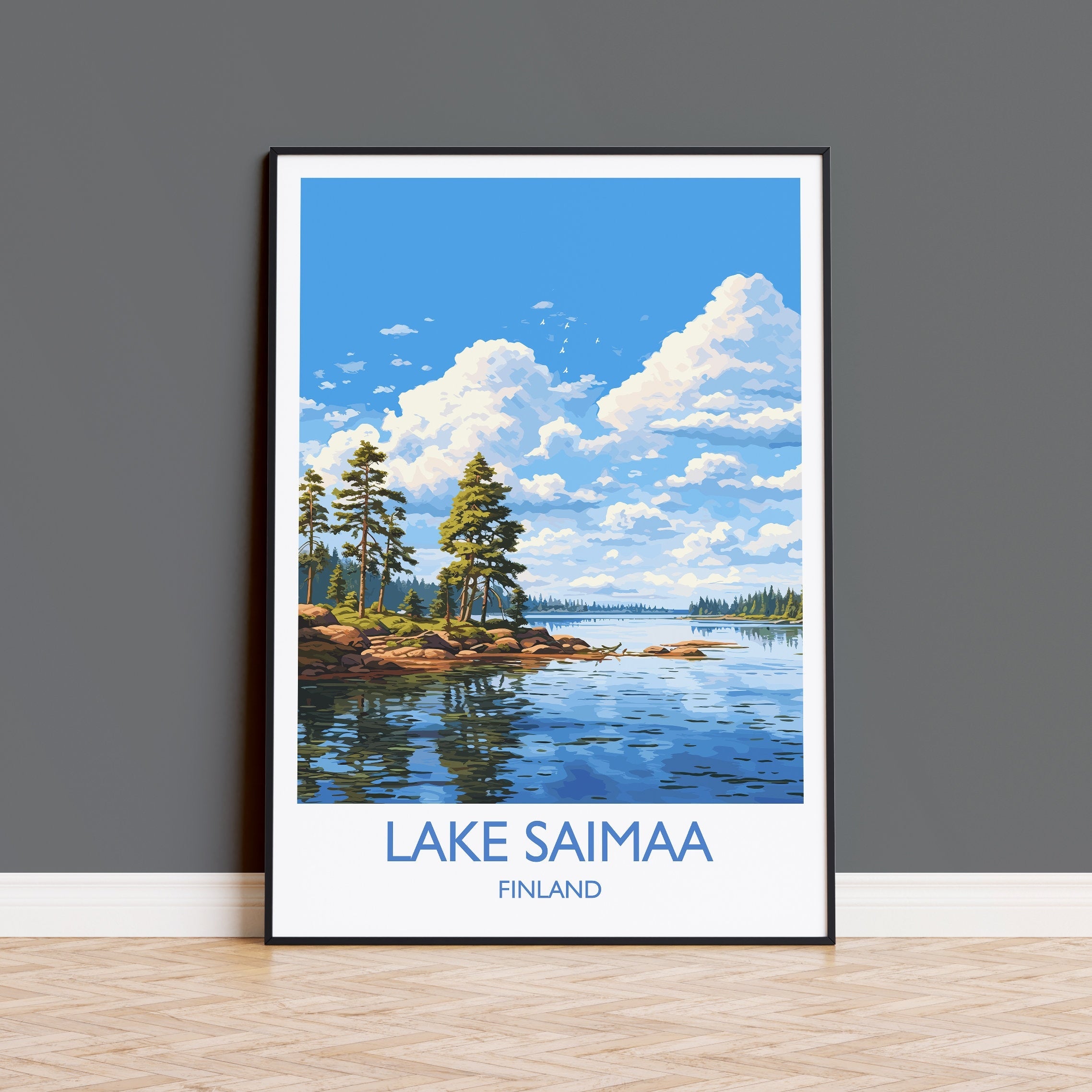 Lake Saimaa Travel Print, Lake Saimaa Travel Poster, Finland, Finland Art, Lake Saimaa Gift, Wall Art Print NQ Media Designs