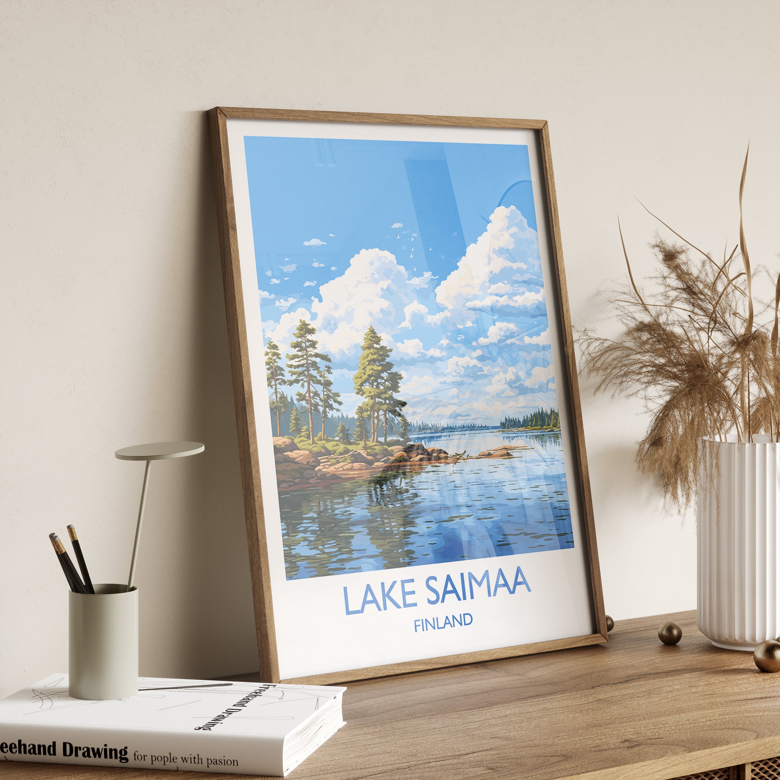 Lake Saimaa Travel Print, Lake Saimaa Travel Poster, Finland, Finland Art, Lake Saimaa Gift, Wall Art Print NQ Media Designs