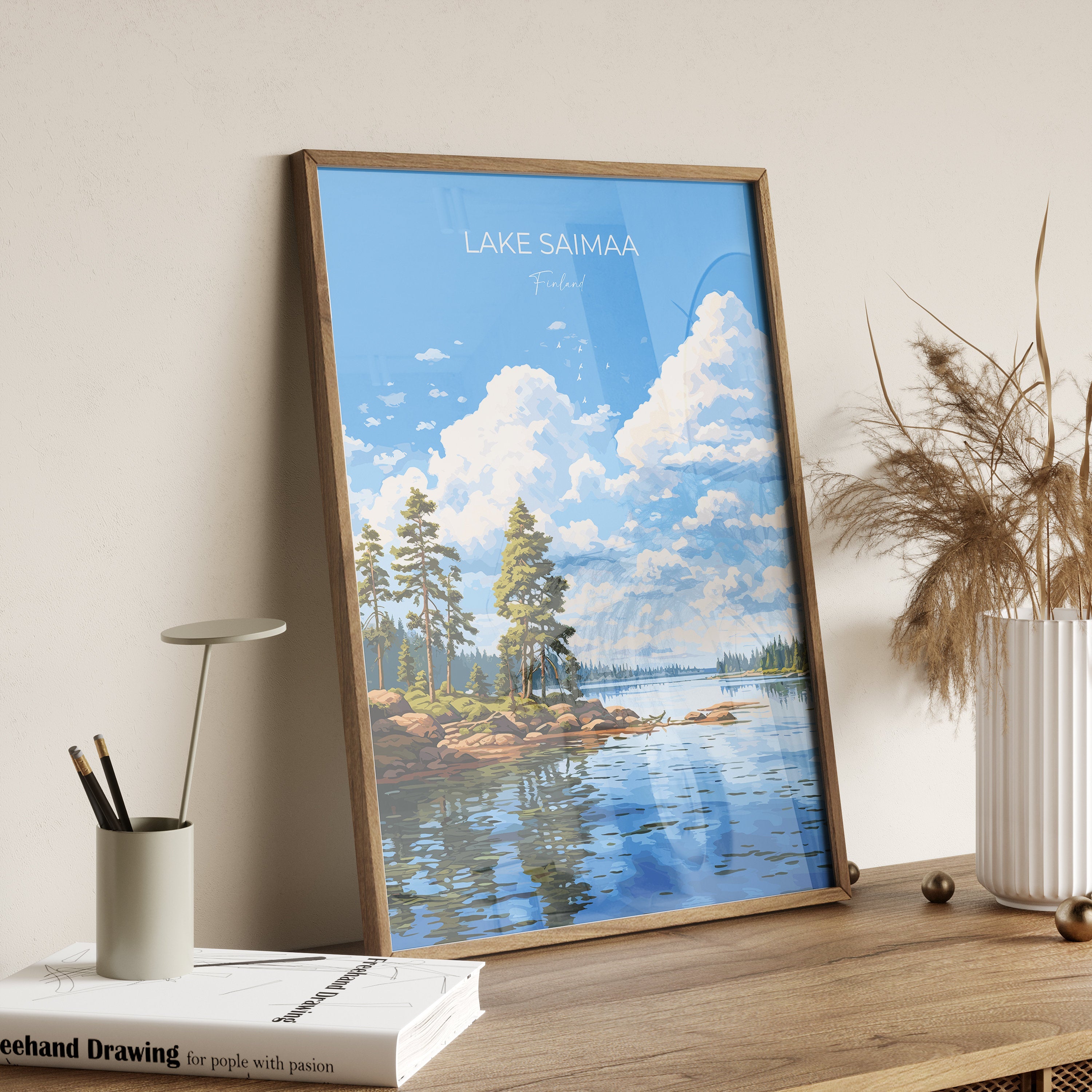 Lake Saimaa Travel Poster, Lake Saimaa Travel Print, Finland, Finland Art, Lake Saimaa Gift, Wall Art Print NQ Media Designs