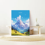 Eiger Travel Print, Travel Poster of Eiger, Switzerland, Eiger Art, Eiger Gift, Switzerland Wall Art Print NQ Media Designs