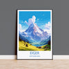 Eiger Travel Print, Travel Poster of Eiger, Switzerland, Eiger Art, Eiger Gift, Switzerland Wall Art Print NQ Media Designs