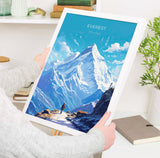 Everest Travel Print, Travel Poster of Everest, Himalayas, Everest Art, Everest Gift, Himalayas Wall Art Print NQ Media Designs