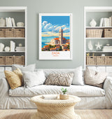 Zada Travel Print, Travel Poster of Zada, Croatia, Zada Art, Croatia Gift, Croatia Wall Art Print NQ Media Designs