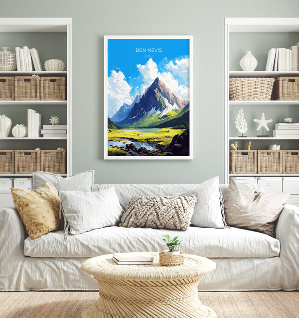 Ben Nevis Travel Print, Travel Poster of Ben Nevis, Ben Nevis Gift, Scotland Art, Ben Nevis Gift, Wall Art Print