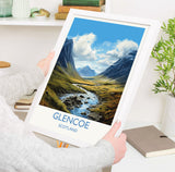Glencoe Print, Travel Poster of Glencoe, Highlands Gift, Scotland, Highlands Art, Glencoe Gift, Wall Art Print NQ Media Designs