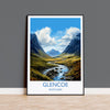 Glencoe Print, Travel Poster of Glencoe, Highlands Gift, Scotland, Highlands Art, Glencoe Gift, Wall Art Print NQ Media Designs