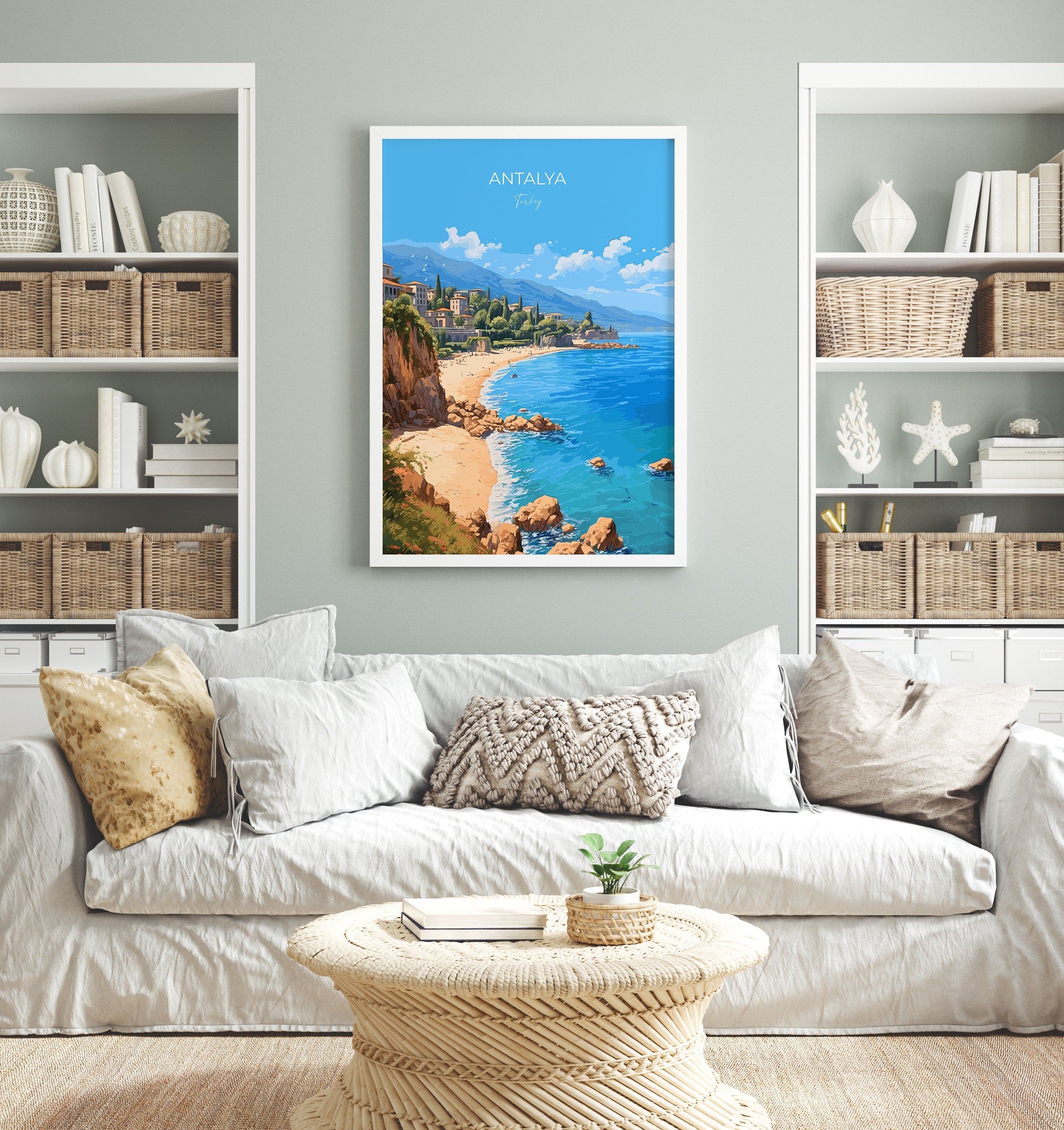Antalya Travel Poster, Travel Print of Antalya, Turkey Poster, Antalya Gift, Antalya Art, Turkey Art NQ Media Designs