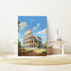 Rome Travel Poster, Travel Print of Rome, Italy Poster, Rome Gift, Colosseum Rome Art, Italy Art
