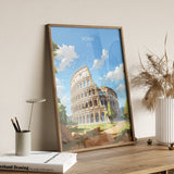 Rome Travel Poster, Travel Print of Rome, Italy Poster, Rome Gift, Colosseum Rome Art, Italy Art NQ Media Designs
