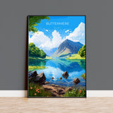 Buttermere Travel Print, Buttermere Travel Poster, England, Cumbria Art, Buttermere Gift, Lake District, Wall Art Print NQ Media Designs