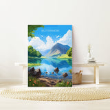 Buttermere Travel Print, Buttermere Travel Poster, England, Cumbria Art, Buttermere Gift, Lake District, Wall Art Print NQ Media Designs