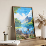 Buttermere Travel Print, Buttermere Travel Poster, England, Cumbria Art, Buttermere Gift, Lake District, Wall Art Print NQ Media Designs