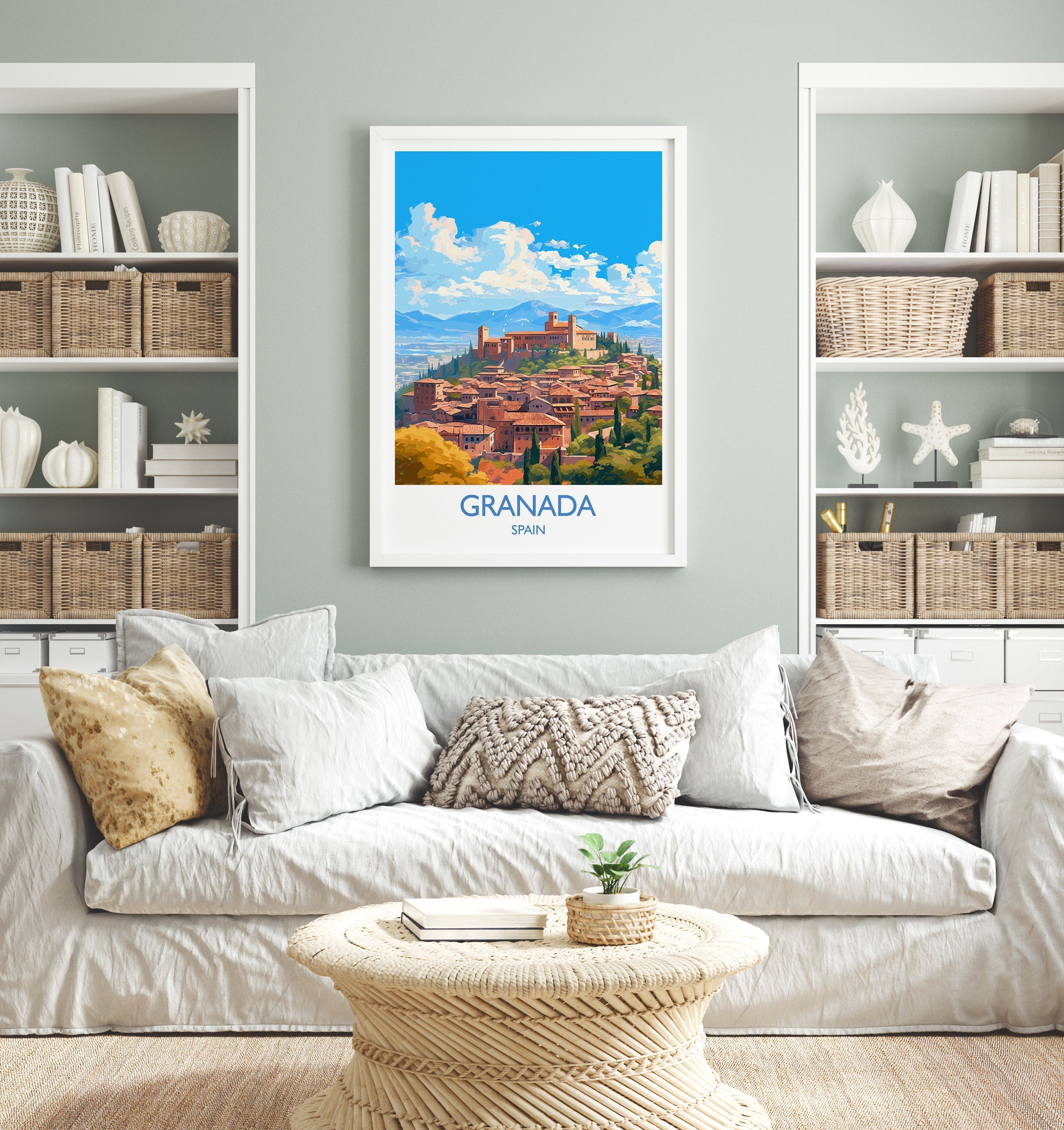 Granada Travel Print, Travel Poster of Granada , Spain Poster, GranadaGift, GranadaArt, Spain Art NQ Media Designs
