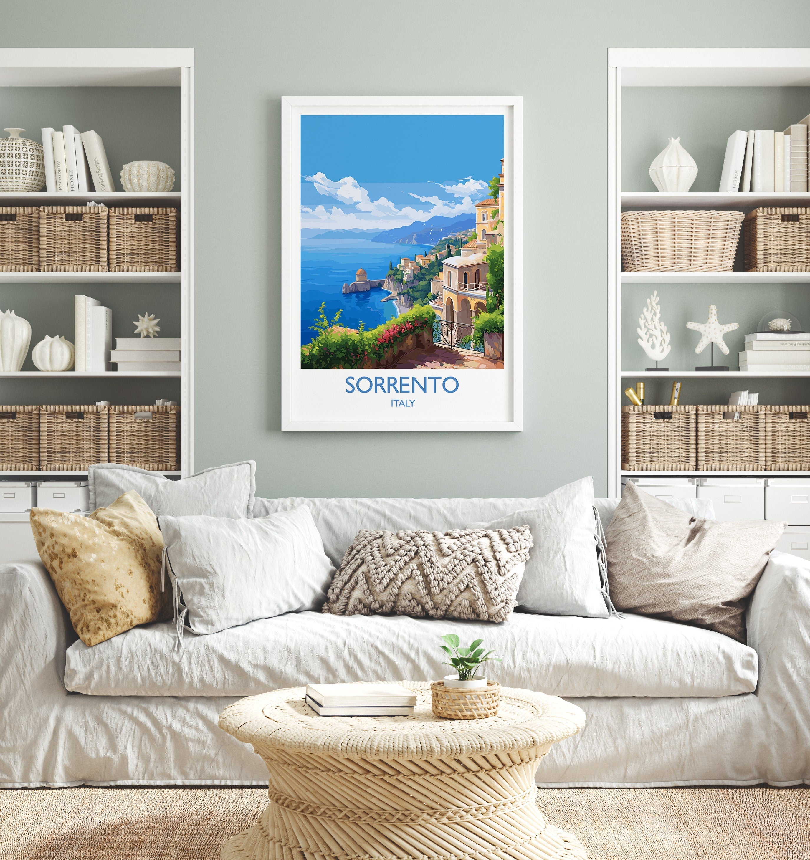 Sorrento Travel Print, Travel Poster of Sorrento, Italy Poster, Sorrento Gift, Sorrento Art, Italy Art Travel Gift NQ Media Designs