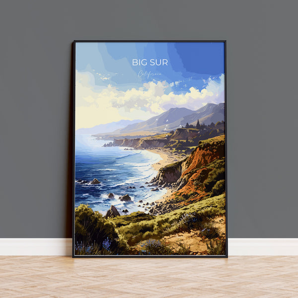 Big Sur Travel Print, Travel Poster of Big Sur, California, Big Sur Gift, USA Gift, Wall Art Print