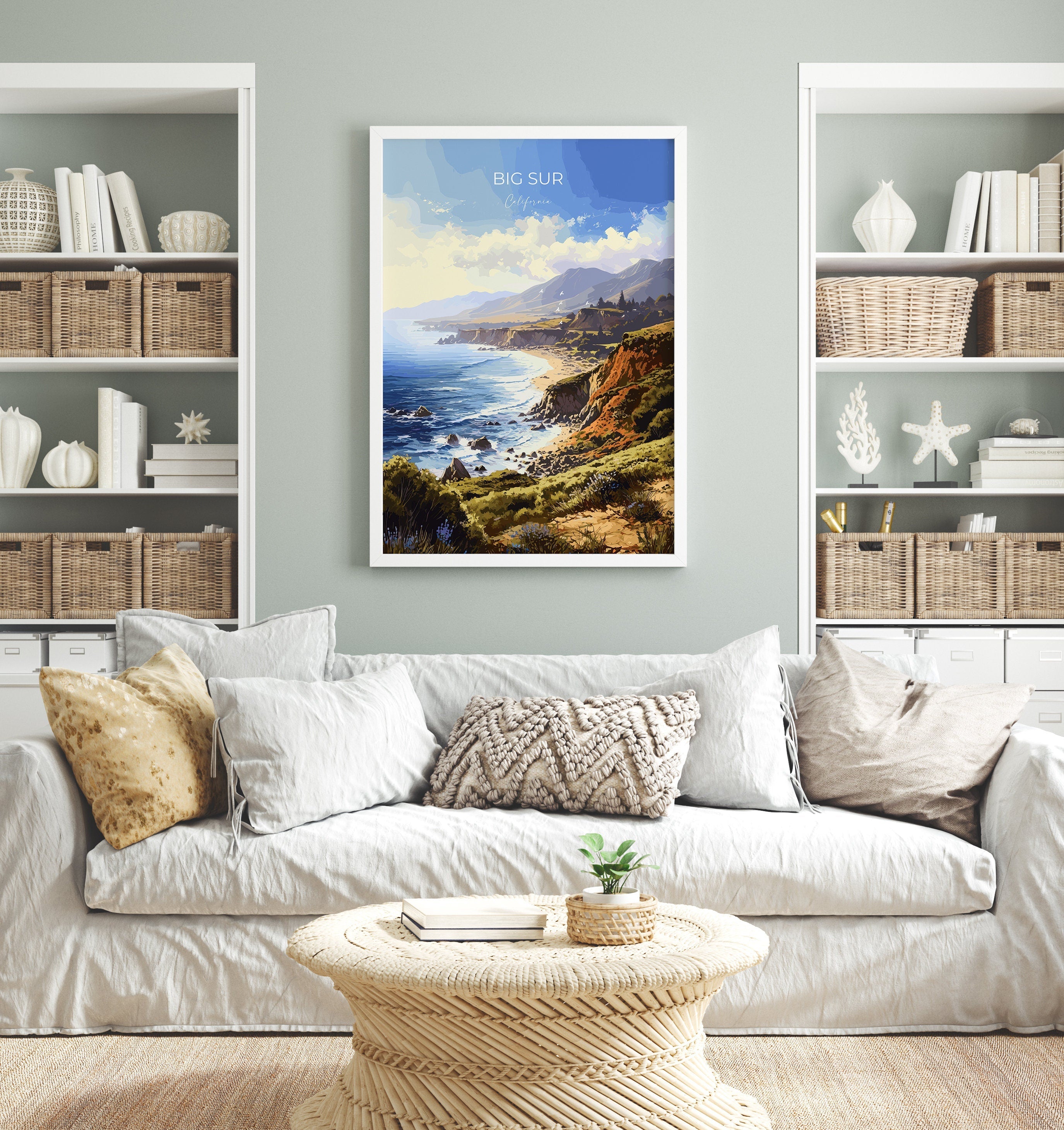 Big Sur Travel Print, Travel Poster of Big Sur, California, Big Sur Gift, USA Gift, Wall Art Print NQ Media Designs