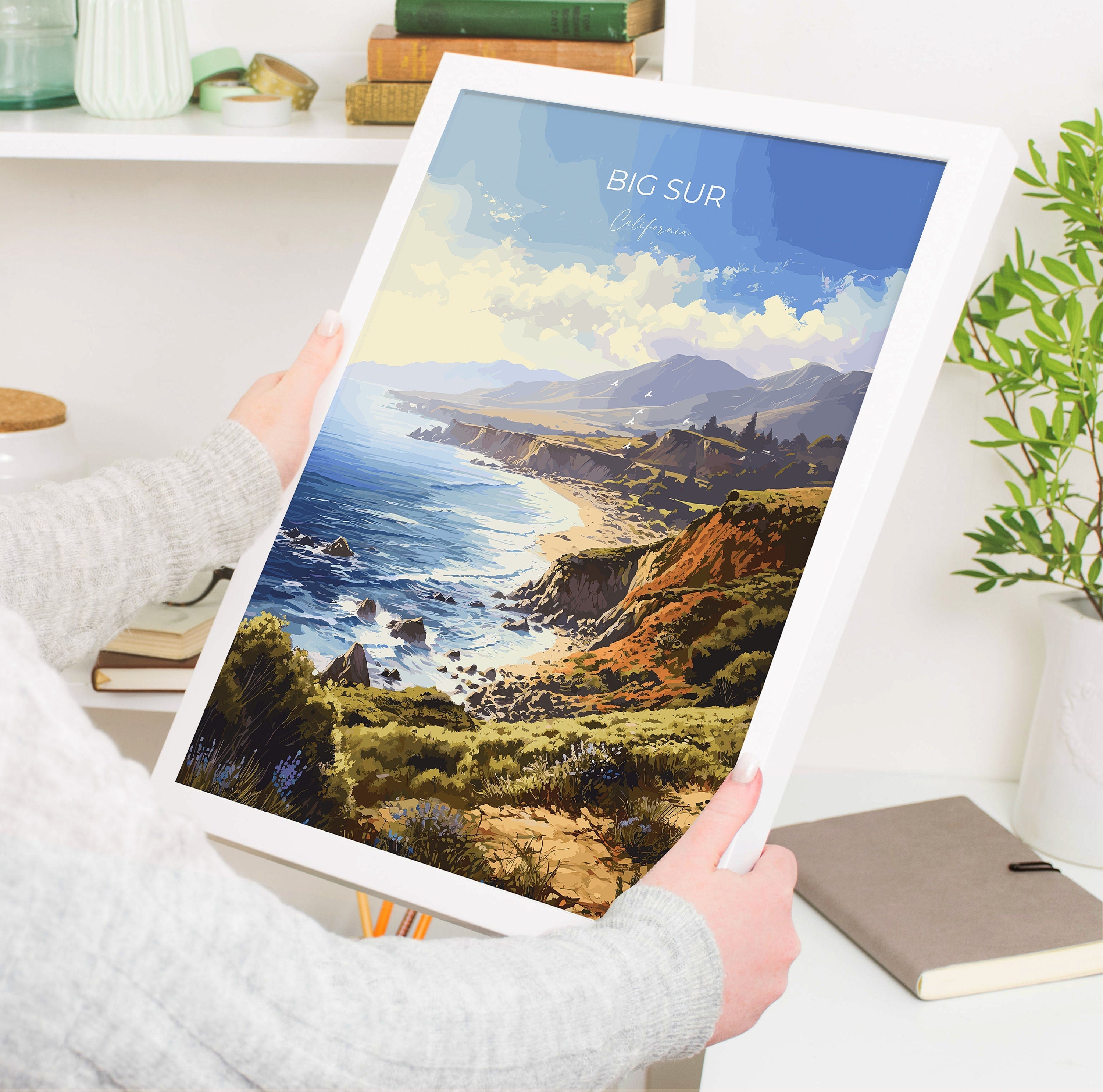 Big Sur Travel Print, Travel Poster of Big Sur, California, Big Sur Gift, USA Gift, Wall Art Print NQ Media Designs