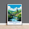 Hebden Bridge Travel Print, Travel Poster of Hebden Bridge, Hebden Bridge, Hebden Bridge Gift, Yorkshire Art,