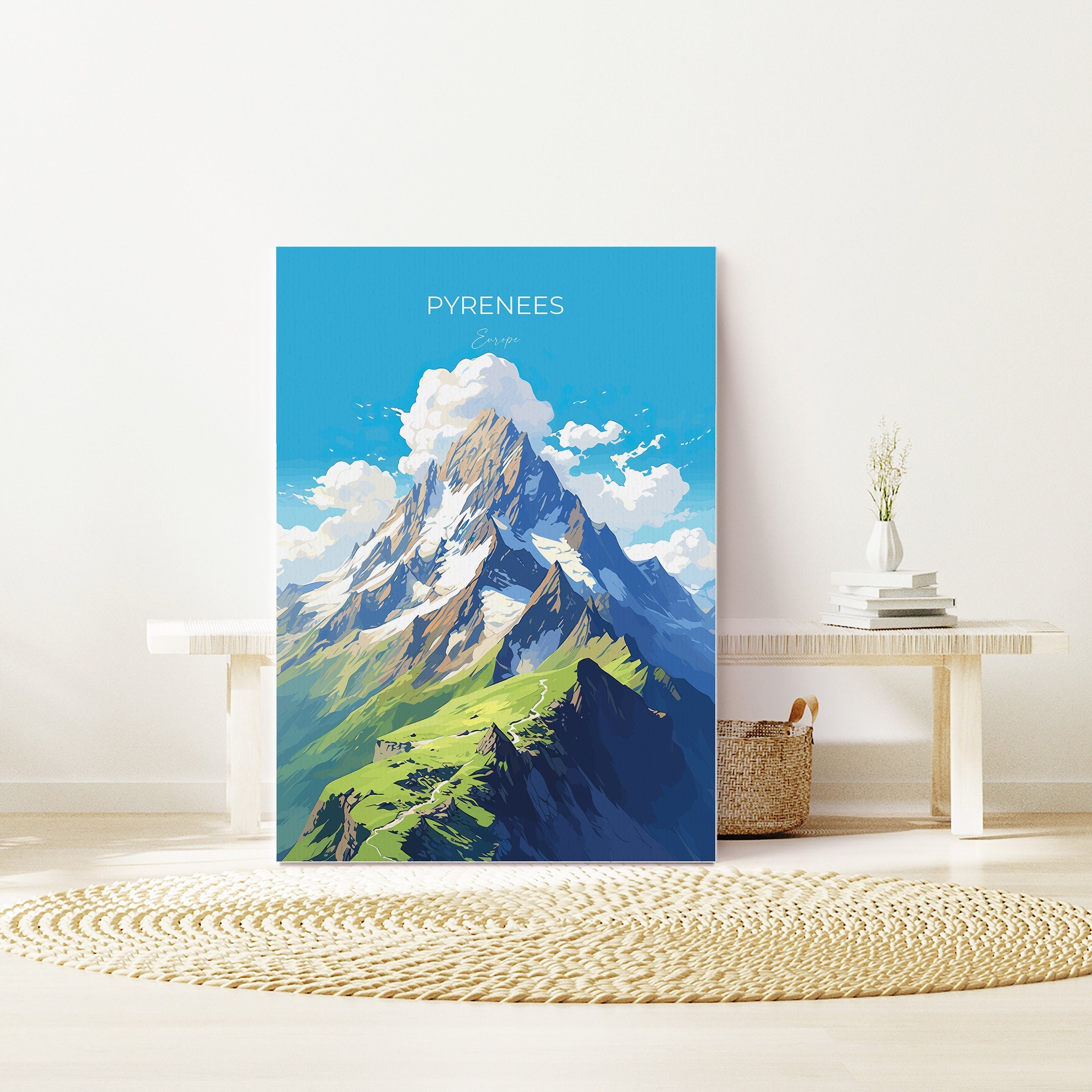 Pyrenees Travel Print, Travel Poster of Pyrenees, Pyrenees Gift, Mountain Art, Pyrenees Gift, Wall Art Print NQ Media Designs
