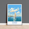 Cowes Print, Travel Poster of Cowes, Cowes Gift, Cowes Art, Sailing Art, Isle of Wight Gift,