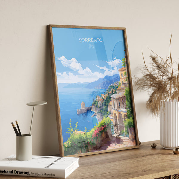Sorrento Poster, Travel Print of Sorrento, Italy Poster, Sorrento Gift, Amalfi Coast Art, Italy Art Travel Gift