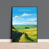 Hadrians Wall Print, Travel Poster of Hadrians Wall , Northumberland, Hadrians Wall Gift, Northumberland Art,