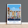 Notting Hill Travel Print, Travel Poster of Notting Hill, London Poster, Notting Hill Gift, Notting Hill Art, London Art UK Travel Gift