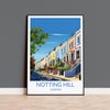Notting Hill Travel Poster, Travel Print of Notting Hill, London Poster, Notting Hill Gift, Notting Hill Art, London Art UK Travel Gift