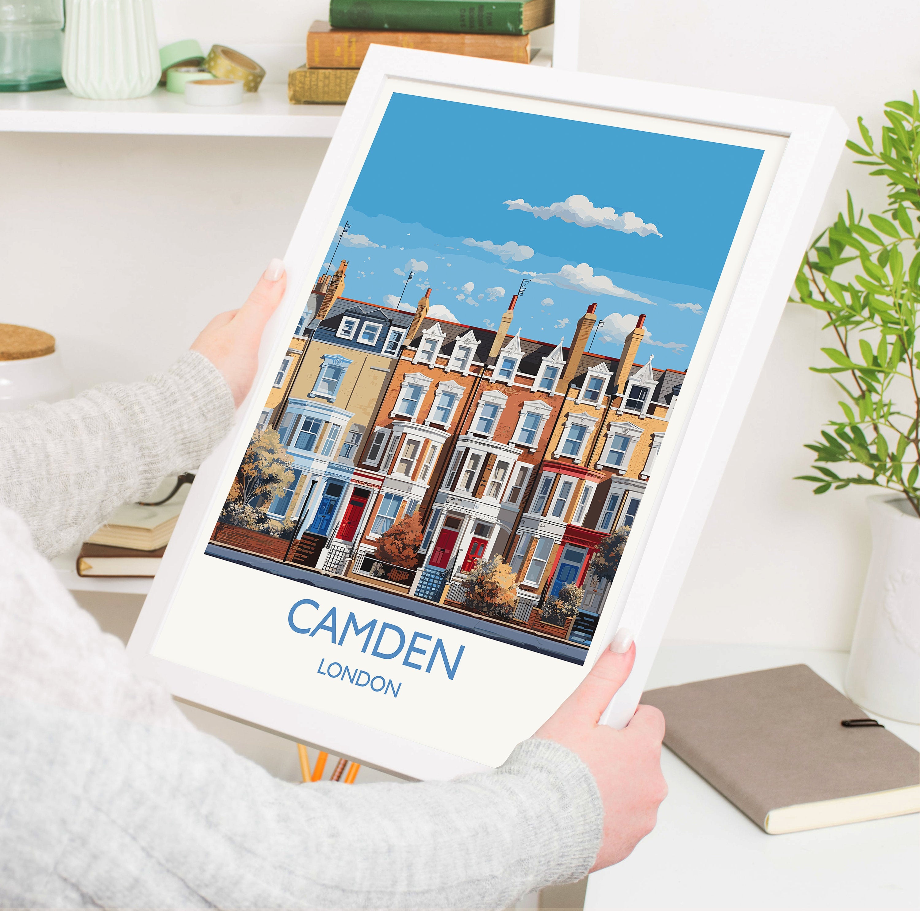 Camden Travel Poster, Travel Print of Camden, London Poster, Camden Gift, Camden Art, London Art UK Travel Gift NQ Media Designs