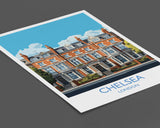 Chelsea Travel Poster, Travel Print of Chelsea, London Poster, Chelsea Gift, Chelsea Art, London Art UK Travel Gift NQ Media Designs