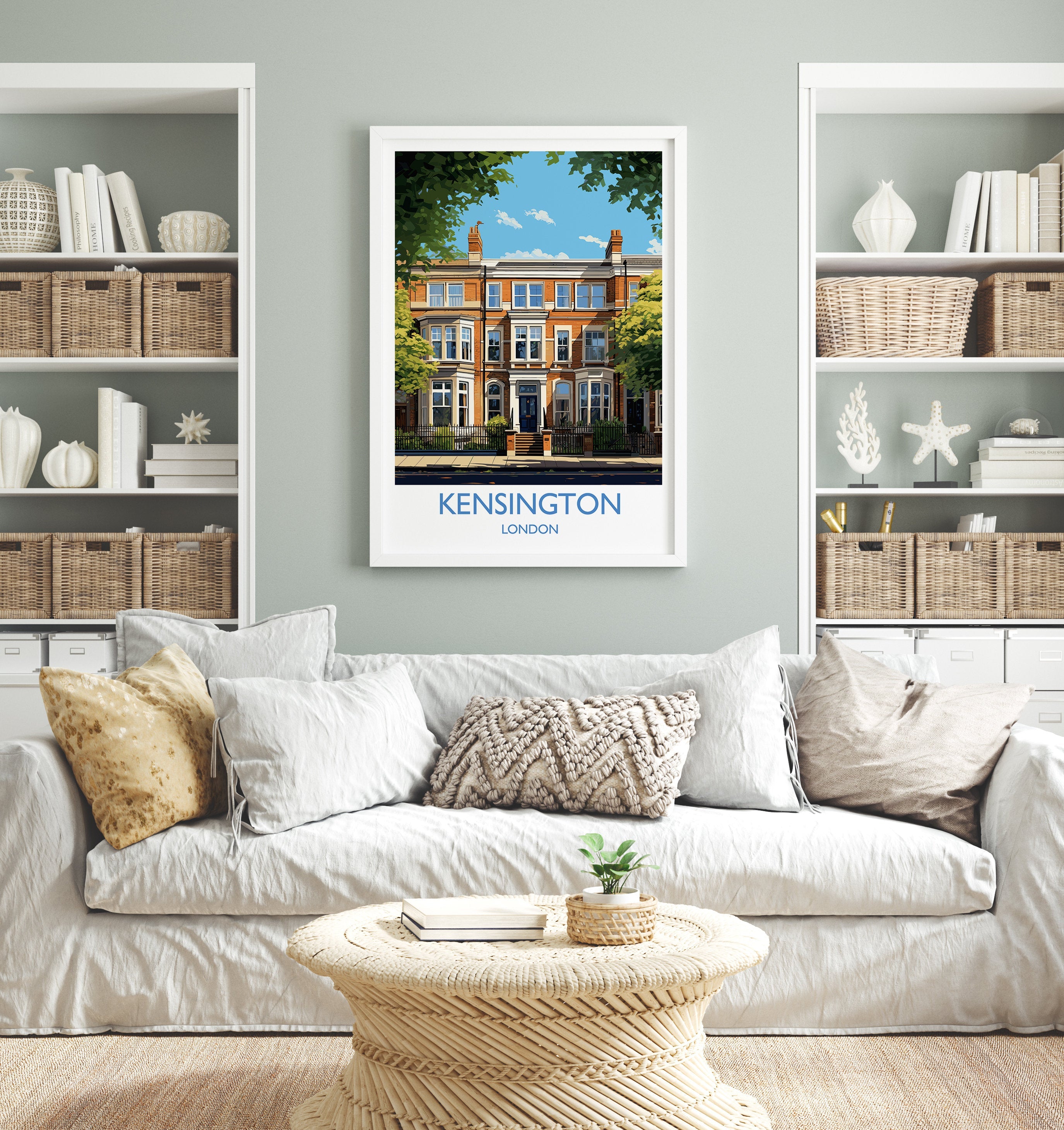 Kensington Travel Poster, Travel Print of Kensington, London Poster, Kensington Gift, Kensington Art, London Art UK Travel Gift NQ Media Designs