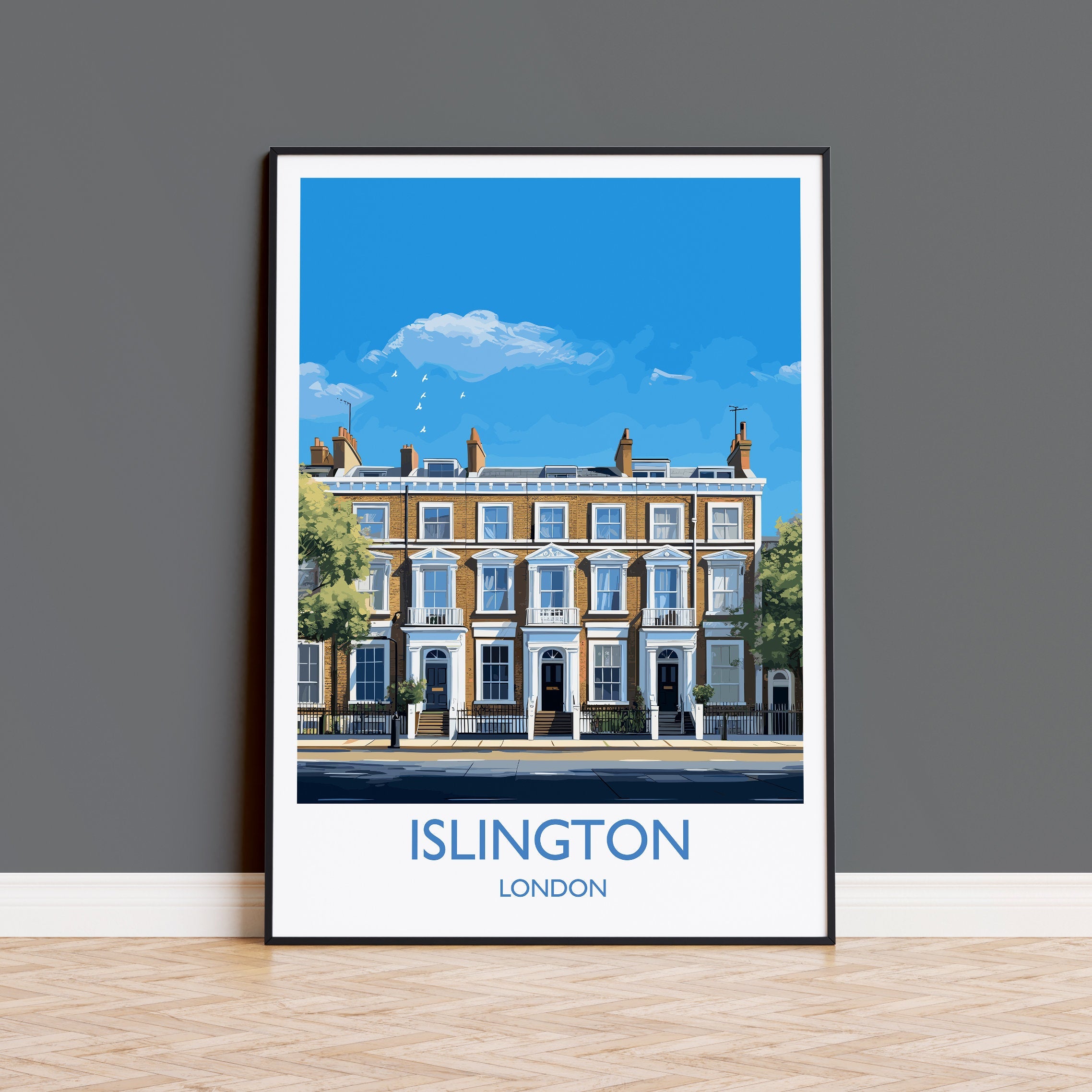 Islington Travel Poster, Travel Print of Islington, London Poster, Islington Gift, Islington Art, London Art UK Travel Gift NQ Media Designs