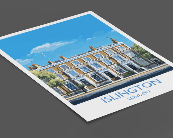 Islington Travel Poster, Travel Print of Islington, London Poster, Islington Gift, Islington Art, London Art UK Travel Gift