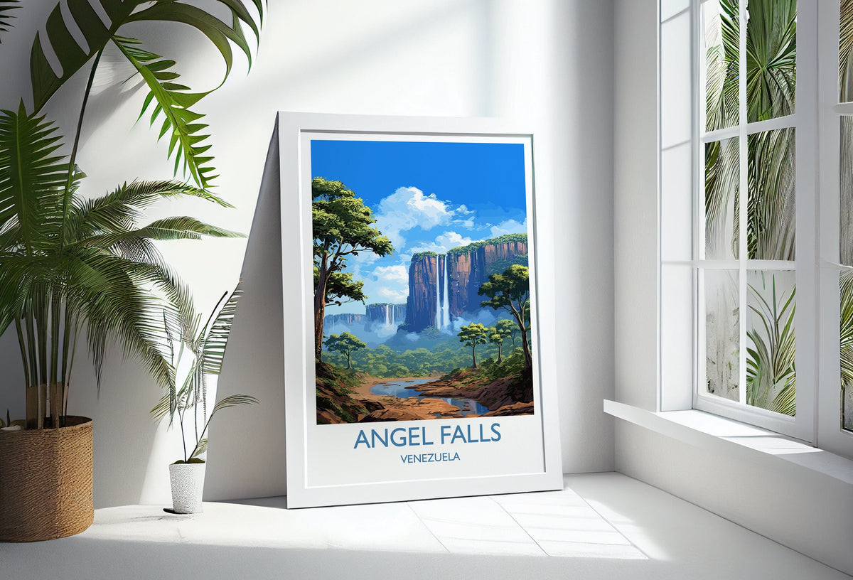 Angel Falls Print, Travel Poster of Angel Falls, Venezuela Art, Angel Falls Art Gift, South America Gift, Travel Gift NQ Media Designs