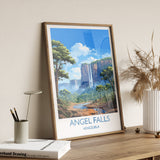 Angel Falls Print, Travel Poster of Angel Falls, Venezuela Art, Angel Falls Art Gift, South America Gift, Travel Gift NQ Media Designs